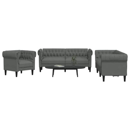 Divano per Soggiorno 3 pcs Grigio scuro 201,5 x 74,5 x 74,5 cm | homemem39