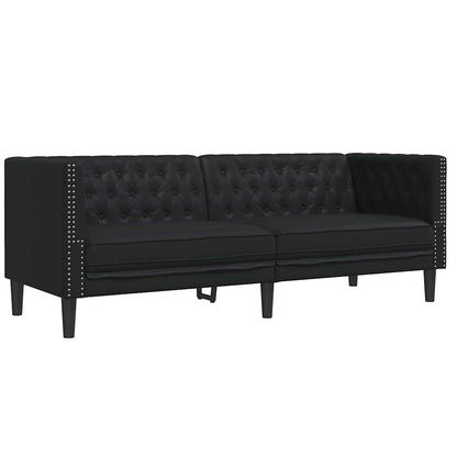 Set di divani 2 pcs Nero 194 x 74.5 x 70.5 cm Pelle sintetica