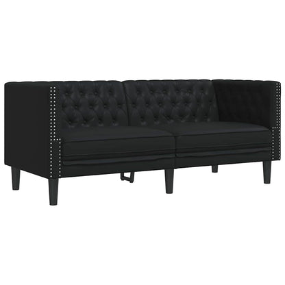 Set di divani 2 pcs Nero 194 x 74.5 x 70.5 cm Pelle sintetica