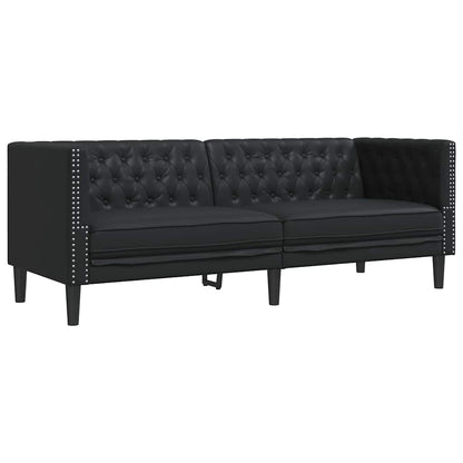 Set di divani 3 pcs Nero 194 x 74.5 x 70.5 cm Pelle sintetica