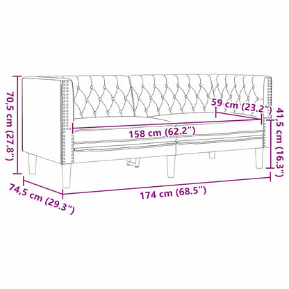 Set di divani 3 pcs Nero 194 x 74.5 x 70.5 cm Pelle sintetica
