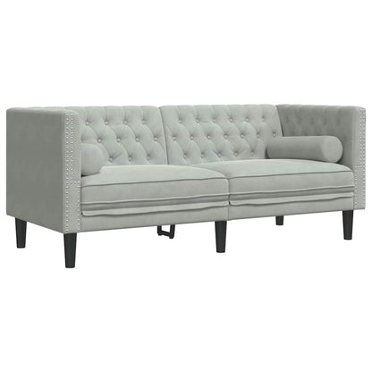 Set di divani 3 pcs Grigio chiaro Velluto