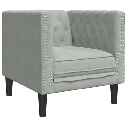 Set di divani 3 pcs Grigio chiaro Velluto