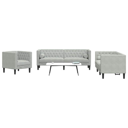 Divano per Soggiorno 3 pcs Grigio chiaro 194 x 74,5 x 70,5 cm | homemem39