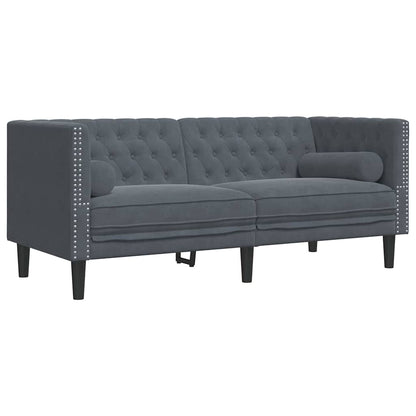 Set di divani 3 pcs Grigio scuro Velluto