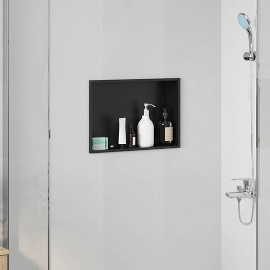 Nicchia per doccia Nero 45 x 30 x 9,5 cm Acciaio inossidabile | homemem39