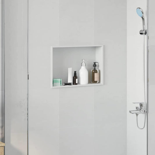 Nicchia per doccia Bianco 45 x 30 x 9,5 cm Acciaio inossidabile | homemem39