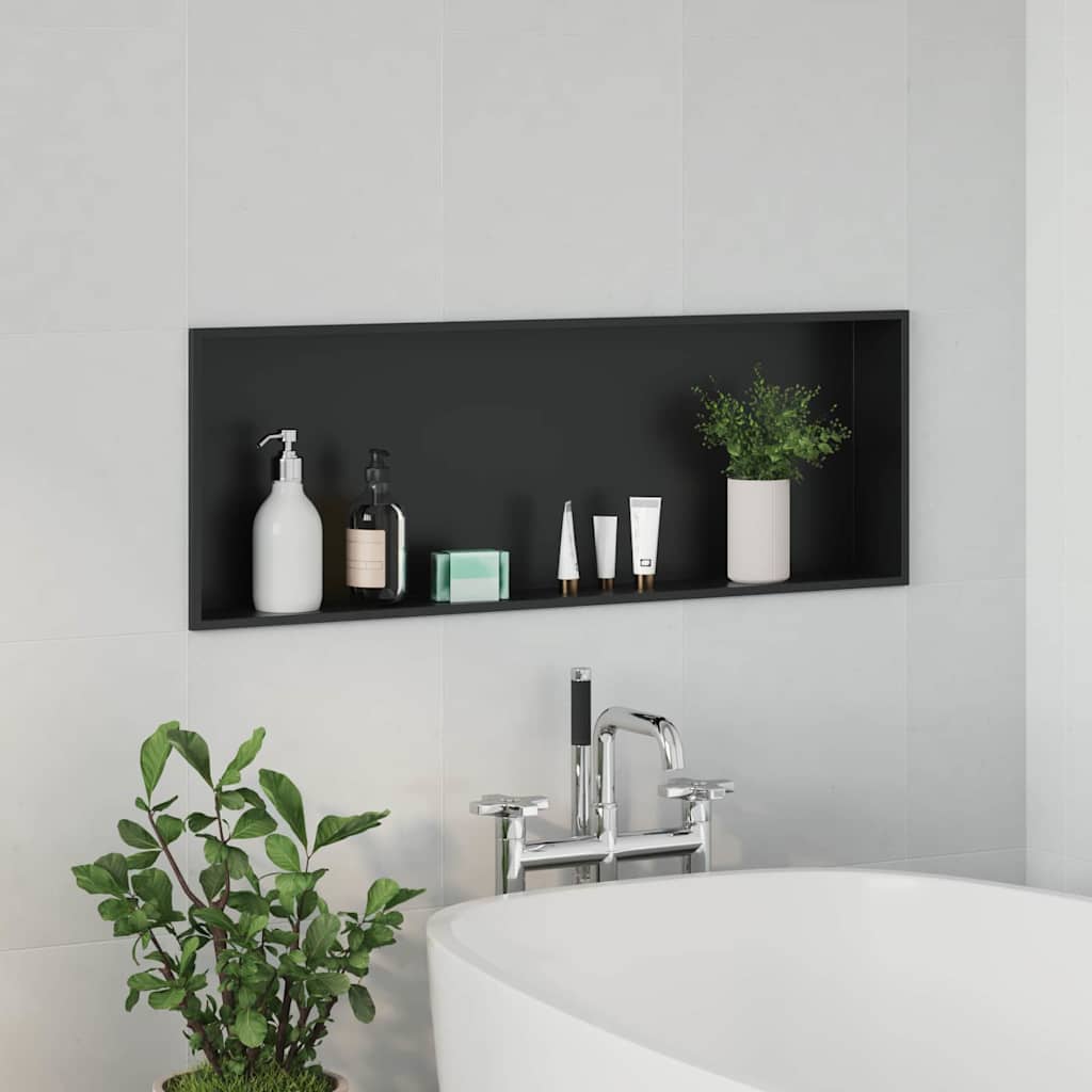 Nicchia per doccia Nero 90 x 30 x 9,5 cm Acciaio inossidabile | homemem39