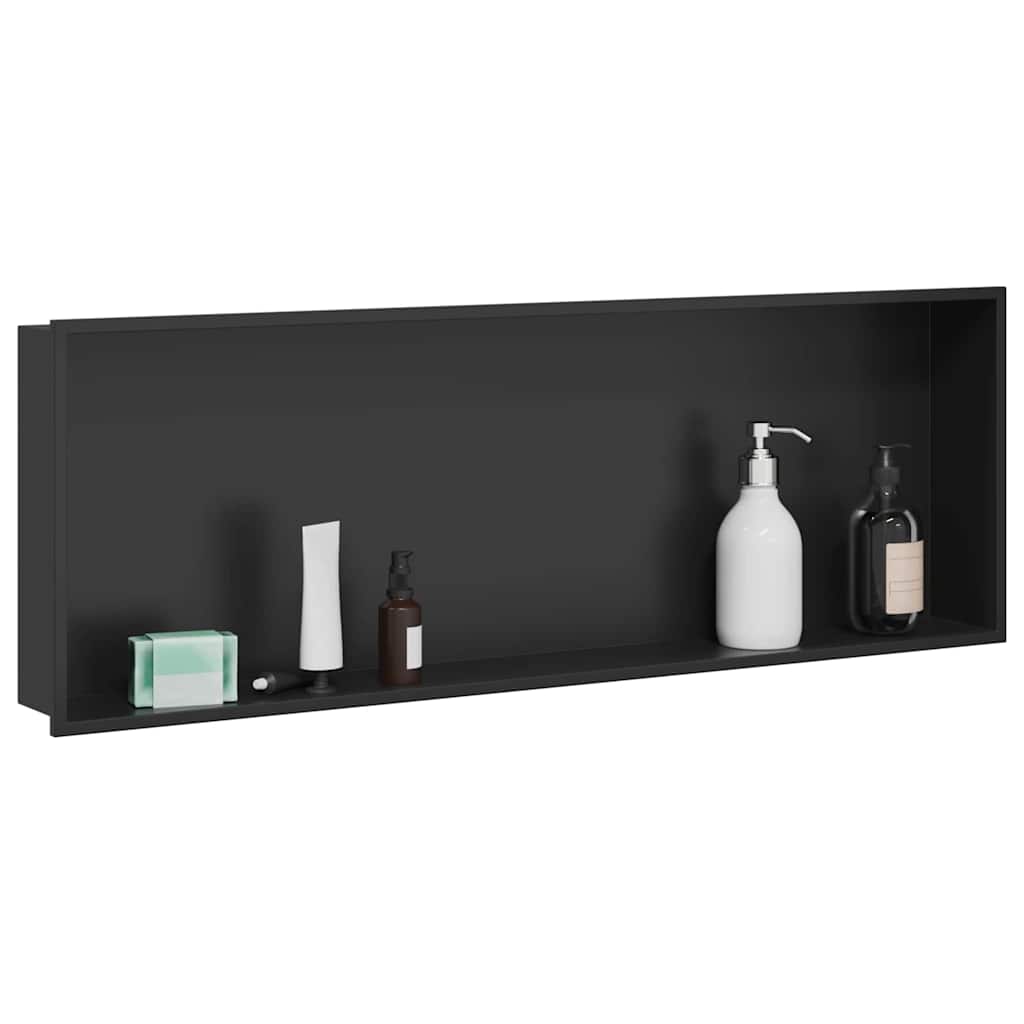 Nicchia per doccia Nero 90 x 30 x 9,5 cm Acciaio inossidabile | homemem39