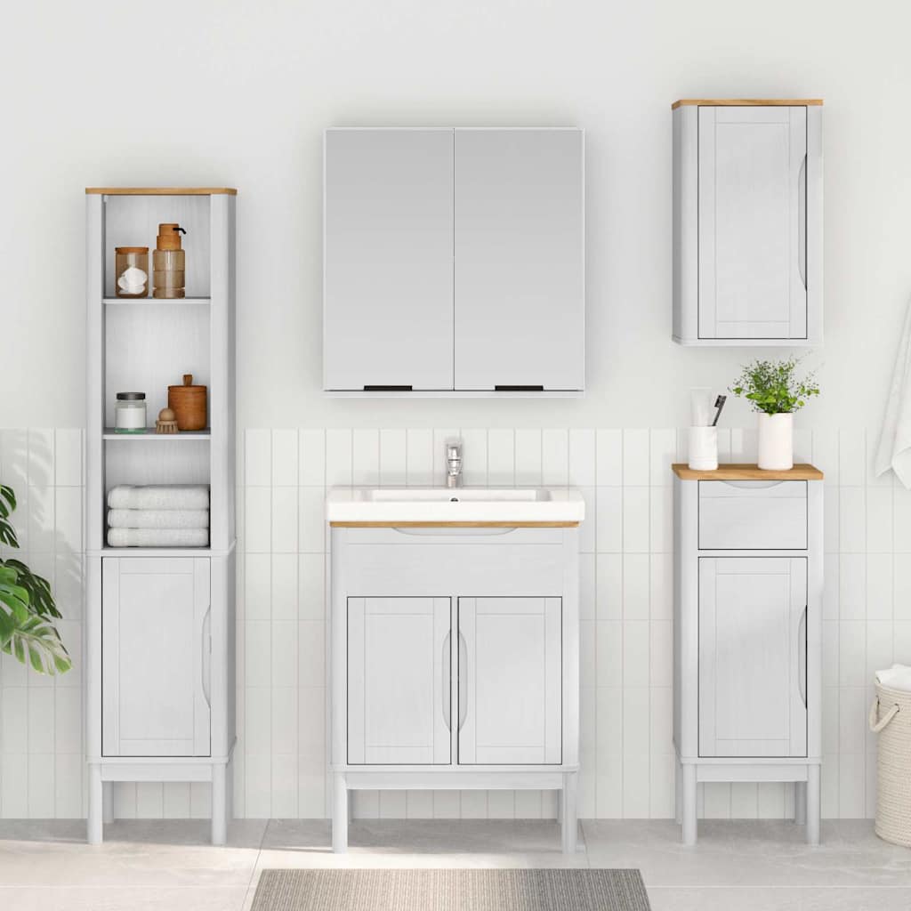 Armadio da bagno a muro con porta FLORO Bianco 35 x 30 x 60 cm | homemem39