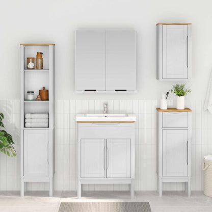 Armadio da bagno a muro con porta FLORO Bianco 35 x 30 x 60 cm | homemem39