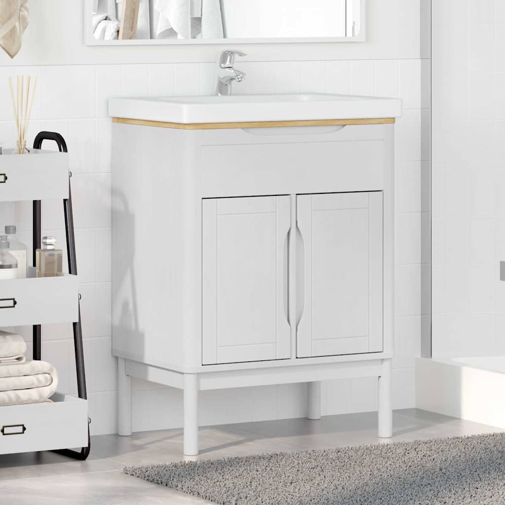 Armadio per Lavabo da Bagno FLORO Bianco 60 x 40 x 80 cm
