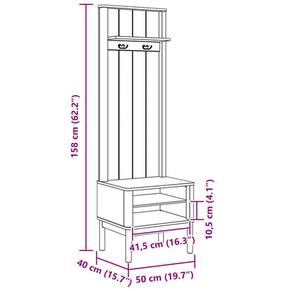 Armadio per corridoio FLORO Marrone cerato 50 x 40 x 158 cm
