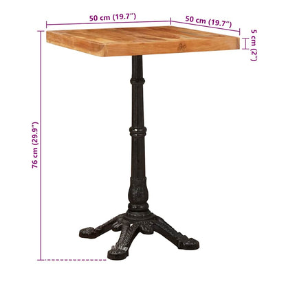 Tavolo da bistrot 50 x 50 x 76 cm Legno di Acacia Massello | homemem39