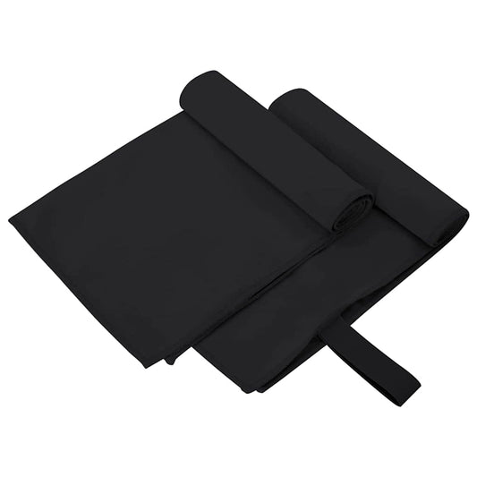 Asciugamani Sportivi 2 pcs Nero 50 x 30 cm