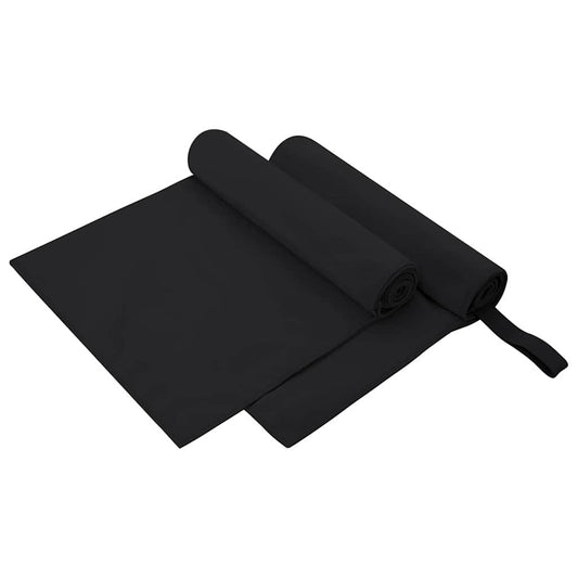 Asciugamani Sportivi 2 pcs Nero 100 x 50 cm