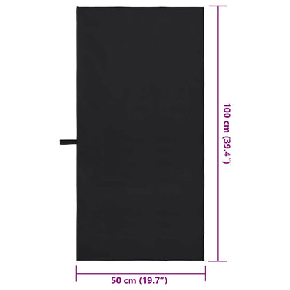 Asciugamani Sportivi 2 pcs Nero 100 x 50 cm