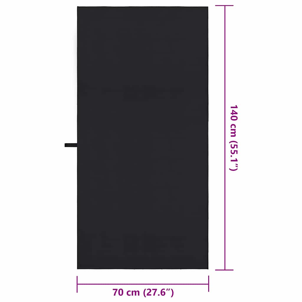 Asciugamani Sportivi 2 pcs Nero 140 x 70 cm
