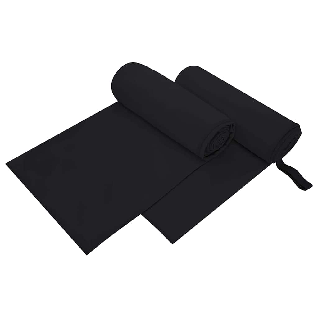 Asciugamani Sportivi 2 pcs Nero 200 x 100 cm