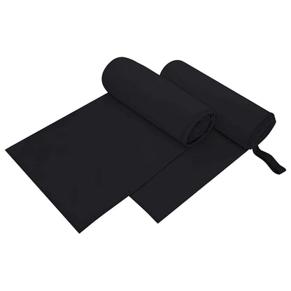 Asciugamani Sportivi 2 pcs Nero 200 x 100 cm