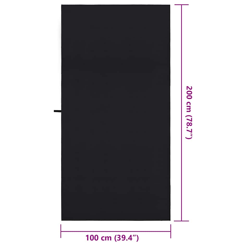 Asciugamani Sportivi 2 pcs Nero 200 x 100 cm