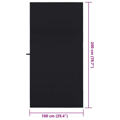 Asciugamani Sportivi 2 pcs Nero 200 x 100 cm