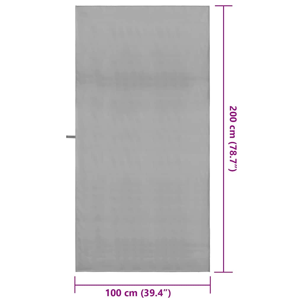 Asciugamani Sportivi 2 pcs Grigio scuro 200 x 100 cm