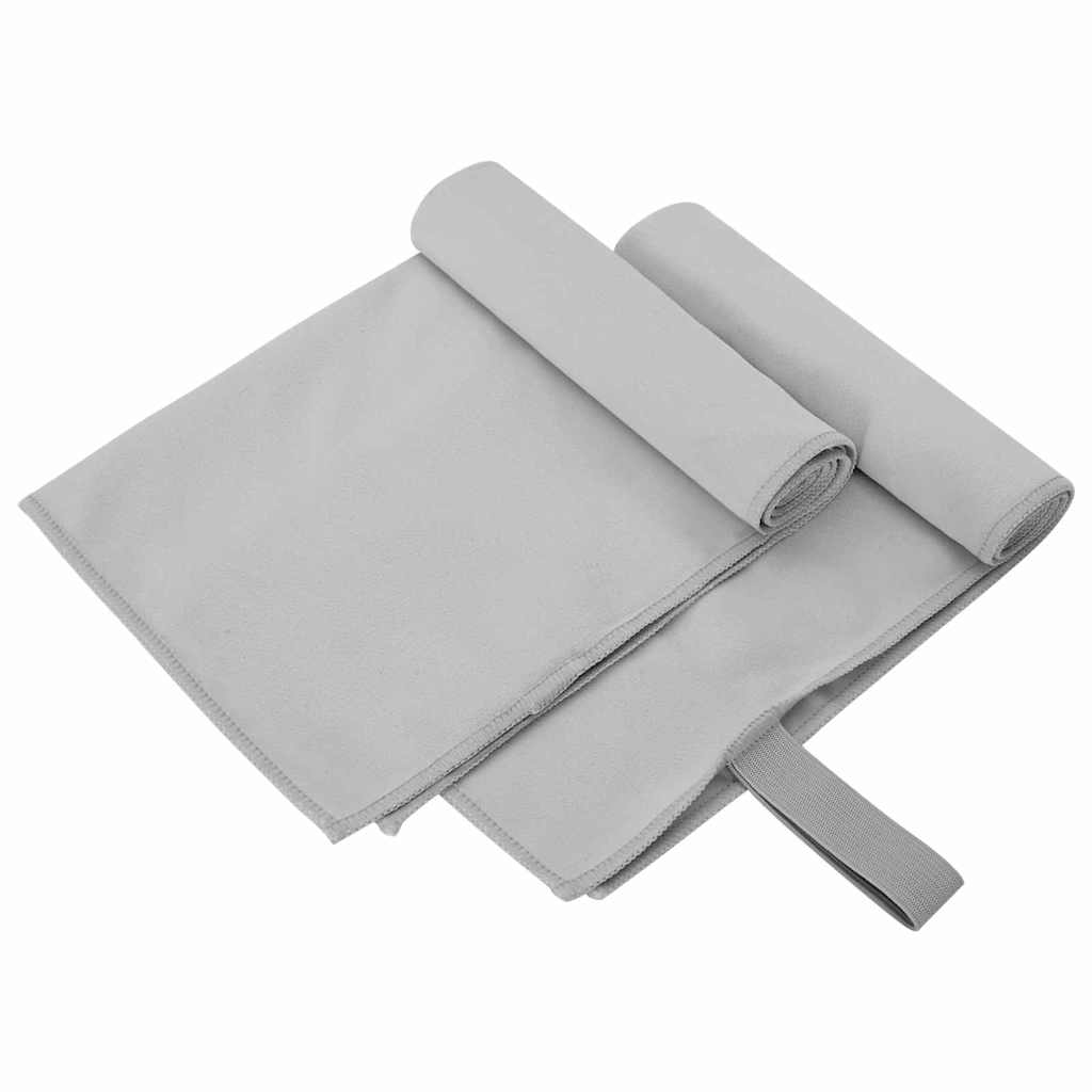 Asciugamani Sportivi 2 pcs Grigio 50 x 30 cm