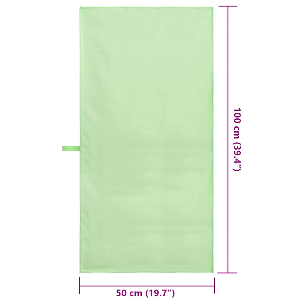 Asciugamani Sportivi 2 pcs Verde 100 x 50 cm