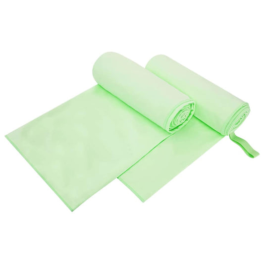 Asciugamani Sportivi 2 pcs Verde 200 x 100 cm