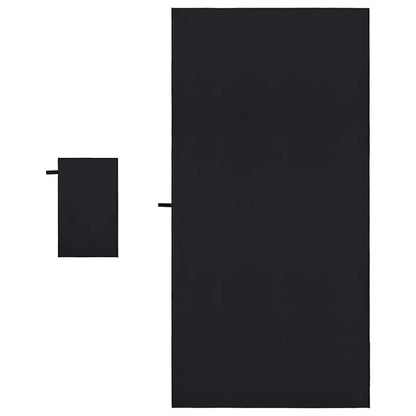 Set di Asciugamani Sportivi 2 pcs Nero Tessuto