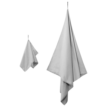 Set di Asciugamani Sportivi 2 pcs Grigio Tessuto