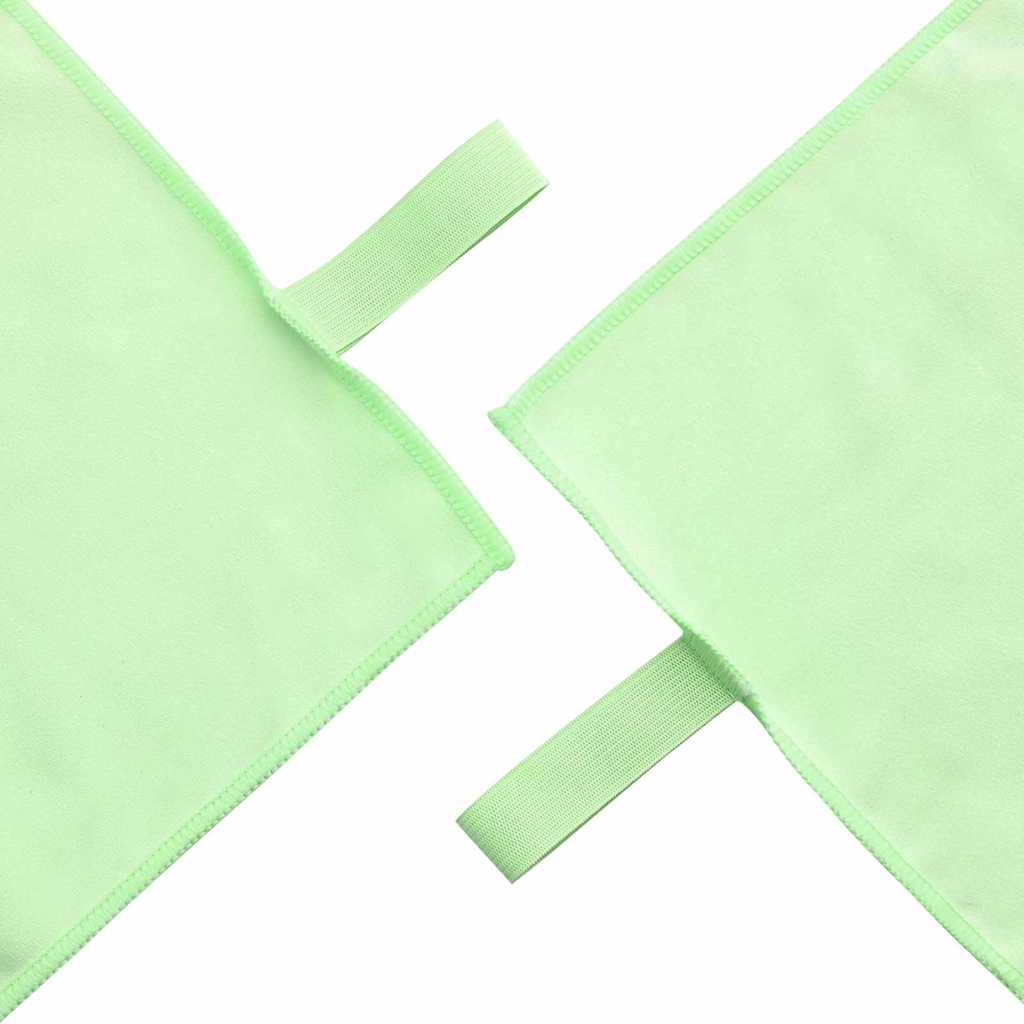 Set di Asciugamani Sportivi 2 pcs Verde Tessuto