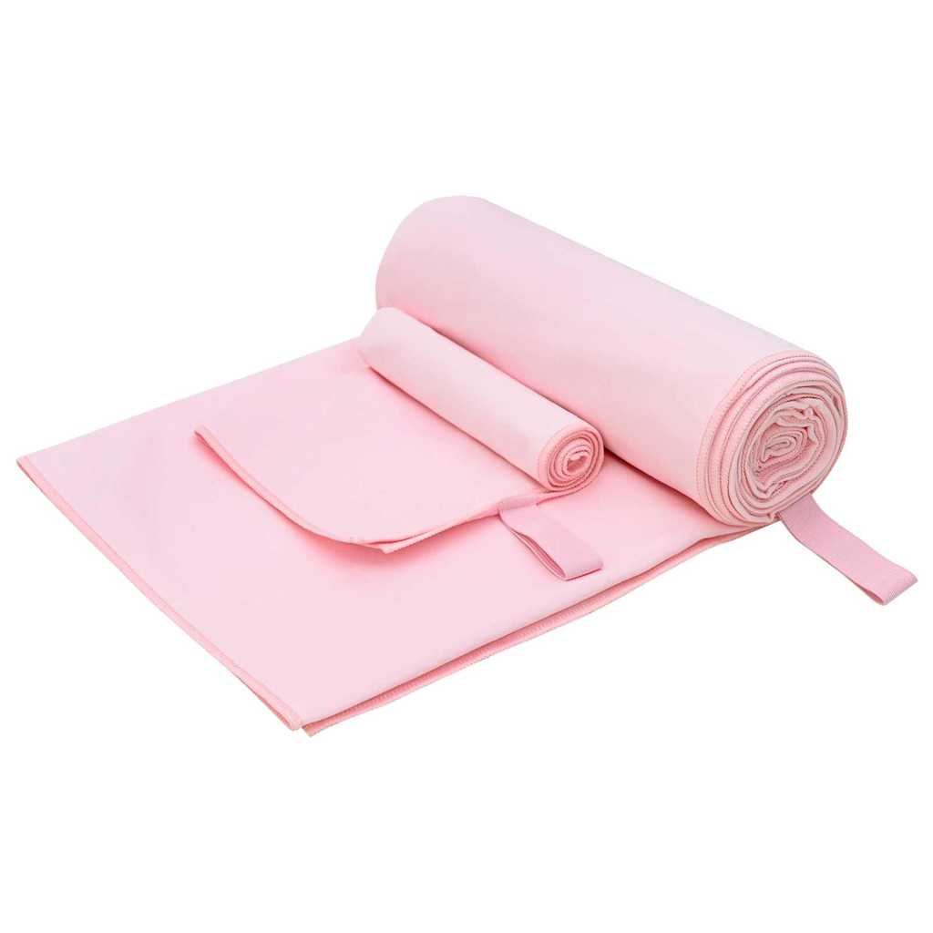 Set di Asciugamani Sportivi 2 pcs Rosa Tessuto