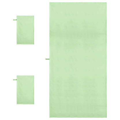 Set di Asciugamani Sportivi 3 pcs Verde Poliestere e poliammide