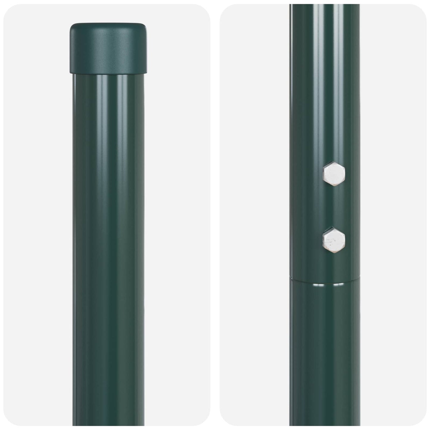 Palo della recinzione 12 pcs Verde Acciaio Verniciato a Polvere | homemem39