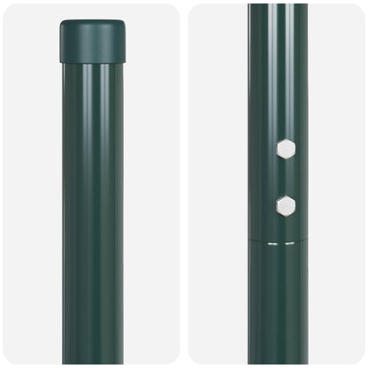 Palo della recinzione 2 pcs Verde Acciaio Verniciato a Polvere