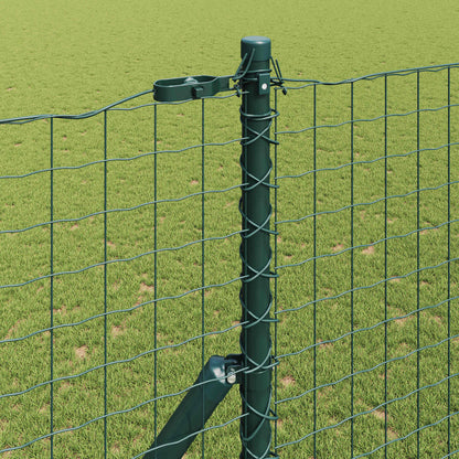 Palo della recinzione 12 pcs Verde Acciaio Verniciato a Polvere