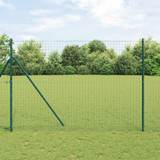 Palo della recinzione 12 pcs Verde Acciaio Verniciato a Polvere