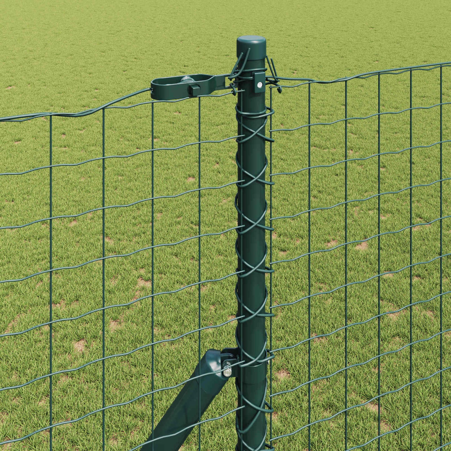 Palo della recinzione 2 pcs Verde Acciaio Verniciato a Polvere | homemem39