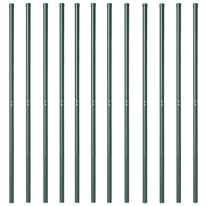 Palo della recinzione 12 pcs Verde Acciaio Verniciato a Polvere | homemem39