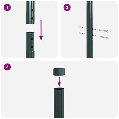 Palo della recinzione 12 pcs Verde Acciaio Verniciato a Polvere | homemem39