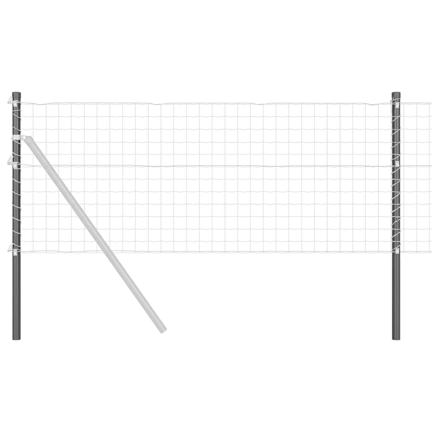 Palo della recinzione 12 pcs Grigio 50 cm