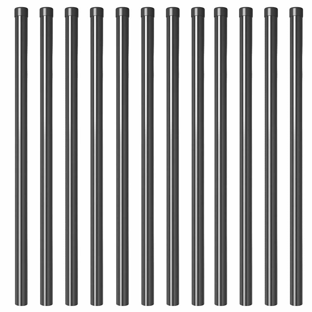 Palo della recinzione 12 pcs Grigio 110 cm | homemem39