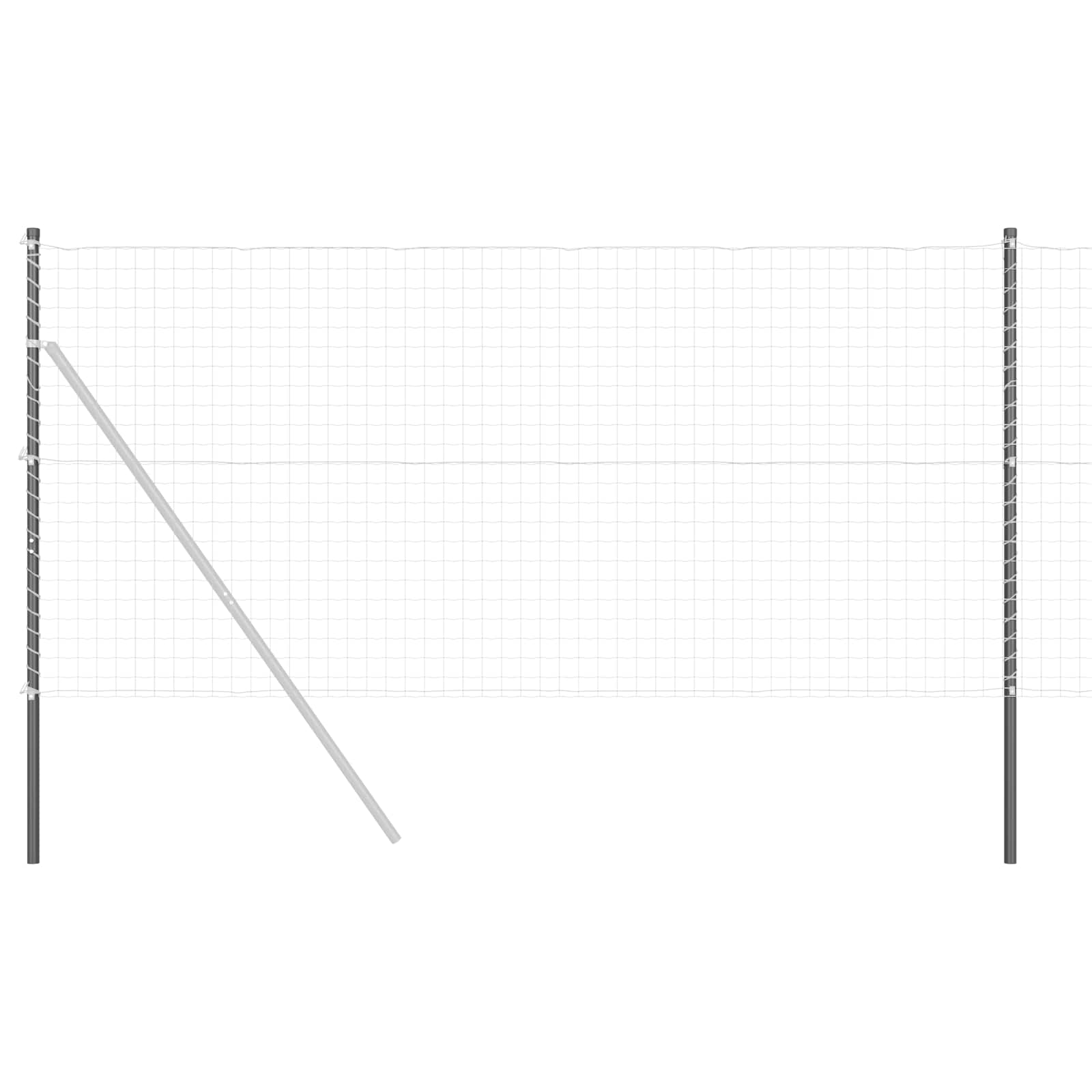 Palo della recinzione 2 pcs Grigio Acciaio Verniciato a Polvere | homemem39