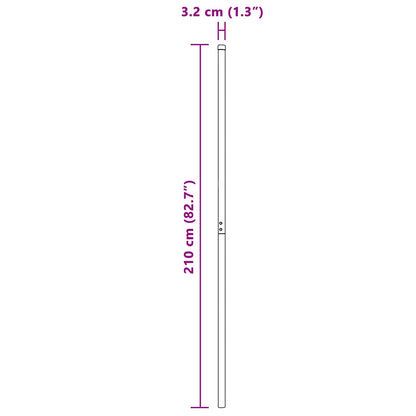 Palo della recinzione 2 pcs Grigio Acciaio Verniciato a Polvere | homemem39