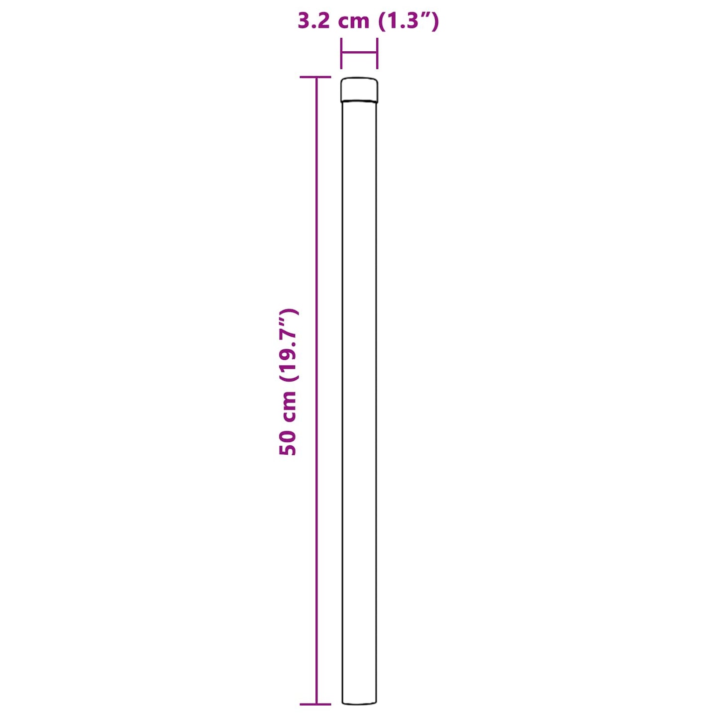 Palo della recinzione 2 pcs Argento 50 cm | homemem39