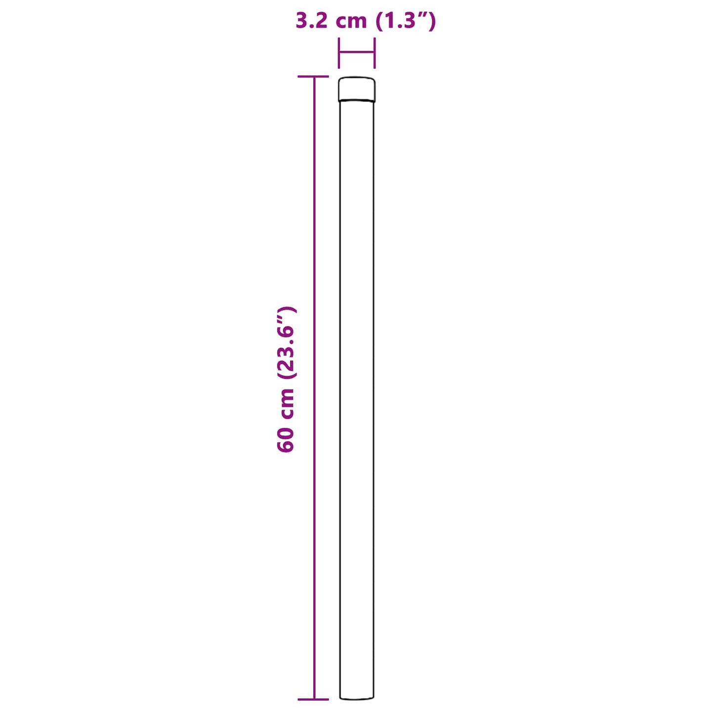 Palo della recinzione 2 pcs Argento 60 cm | homemem39