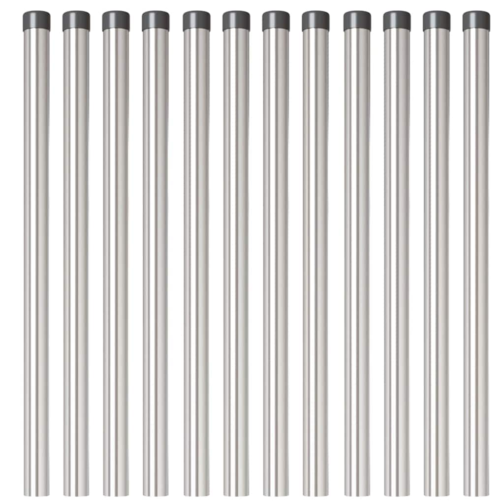Palo della recinzione 12 pcs Argento 60 cm | homemem39