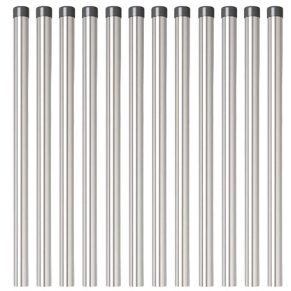 Palo della recinzione 12 pcs Argento 60 cm | homemem39